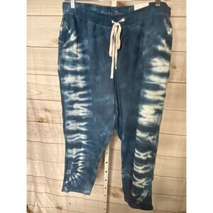 Brand New Livi Women's Size 26/28W Plus Blue White Tie Dye Jogger Pants